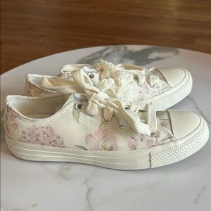 Converse White Floral Canvas Sneakers